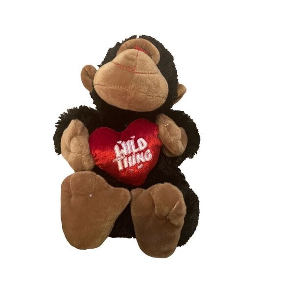 Stuffed Animal Monkey Wild Thing Heart Love Valentines Day Zoo Anniversary Roman - Picture 2 of 6